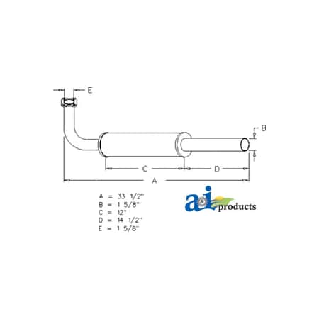 A & I Products Muffler 37.5" x8.7" x5" A-721250-13700